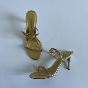 Vintage Gold Diamond Rhinestone Heels